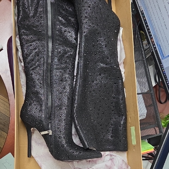 Jessica Simpson Shoes - Jessica Simpson Shimmering Black Heeled Boots